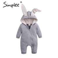 Newborn Baby Girls Boys Clothing Romper Cotton Long Sleeve Jumpsuit Playsuit 2019 Spring Bunny Outfits One piecer 3D Ear Clothes