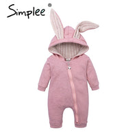 Newborn Baby Girls Boys Clothing Romper Cotton Long Sleeve Jumpsuit Playsuit 2019 Spring Bunny Outfits One piecer 3D Ear Clothes